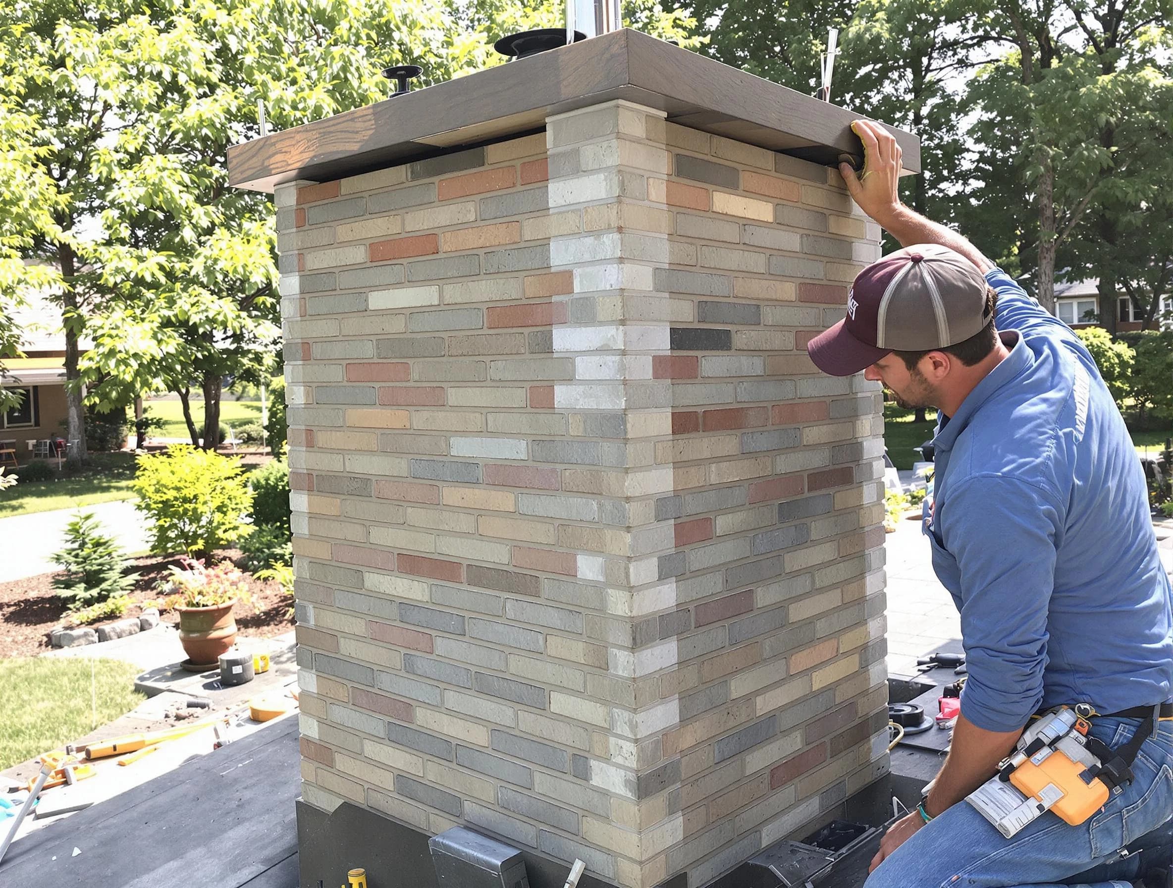 Acton Chimney Sweep completing a modern chimney remodel in Acton, MA