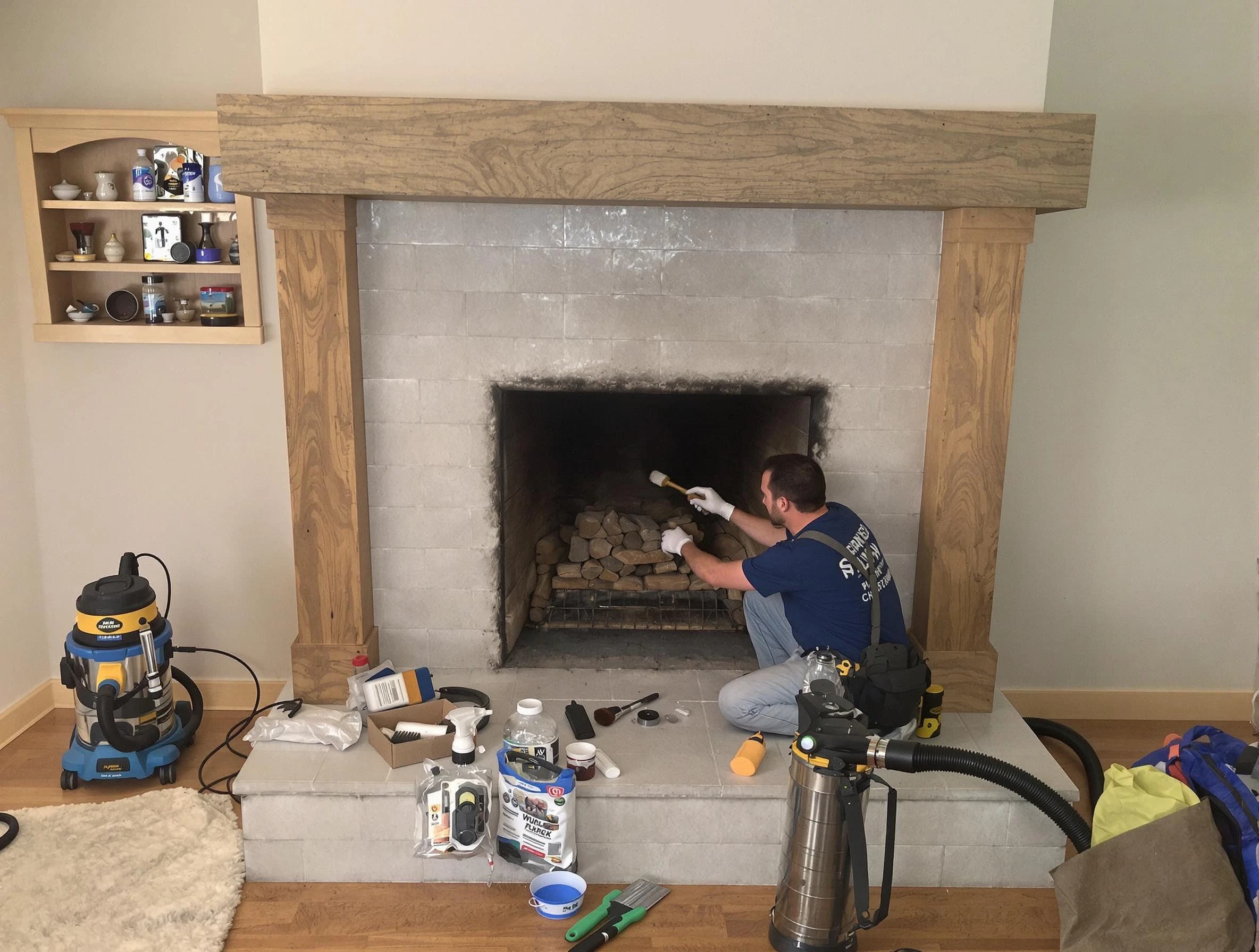 Detailed creosote removal process by Acton Chimney Sweep in Acton, MA