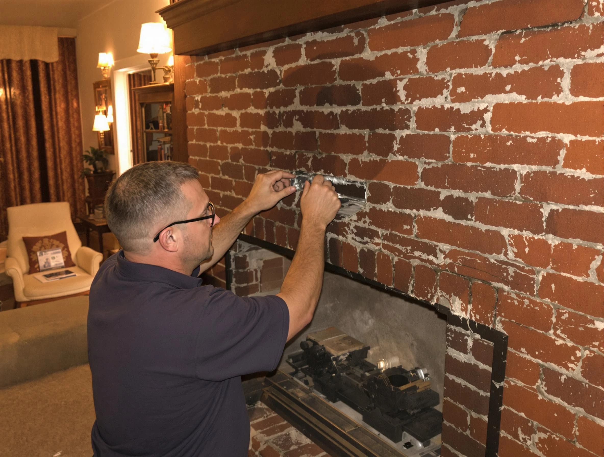 Acton Chimney Sweep expert fixing a fireplace in Acton, MA