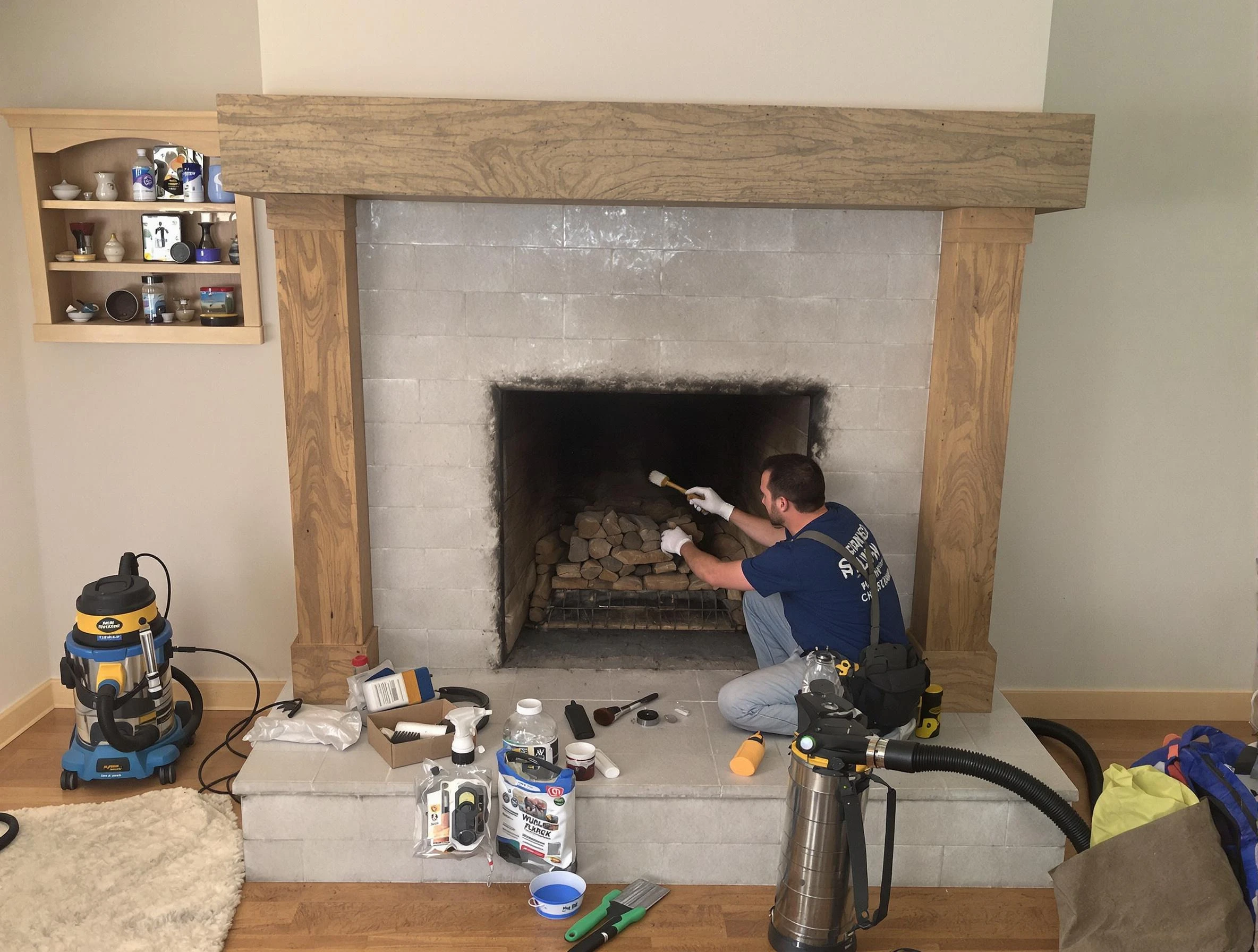 Detailed creosote removal process by Acton Chimney Sweep in Acton, MA